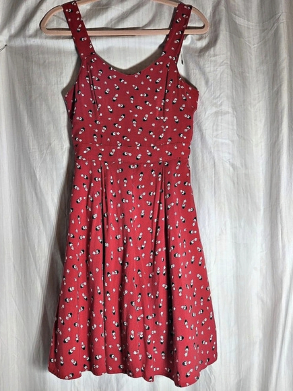 Disney Minnie Mouse Collection Lauren Conrad Red Floral Mini Dress Size 4
